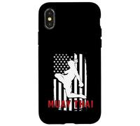 Custodia per iPhone X/XS Muay Thai Bandiera Americana Fighter Design Patriottico