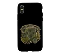 Custodia per iPhone X/XS MUD PRINT MAP Mappa di tracce animali sul campo