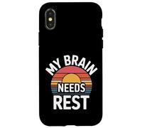 Custodia per iPhone X/XS My Brain Needs Rest Burnout Stanco Umore Esausto -