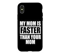 Custodia per iPhone X/XS My Mom Is Faster Than Your Mom Mamma Corridore Sprinter