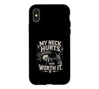 Custodia per iPhone X/XS My Neck Hurts Metal Worth It Heavy Concert Humor