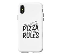 Custodia per iPhone X/XS My Pizza My Rules Italiano e Formaggio