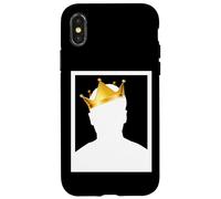 Custodia per iPhone X/XS Mysterious Royal King with Golden Crown Illustration Graphic