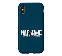 Custodia per iPhone X/XS Nap Time Is My Happy Hour Tapiro sonnacchioso e accogliente