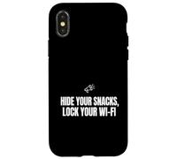 Custodia per iPhone X/XS Nascondi i tuoi snack e blocca il tuo WiFi con scritta divertente