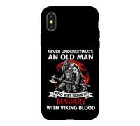 Custodia per iPhone X/XS Nato a gennaio Mai sottovalutare Vecchio sangue vichingo