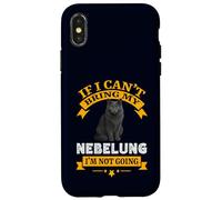 Custodia per iPhone X/XS Nebelung Se non posso portare il mio gatto non vado