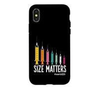 Custodia per iPhone X/XS Needle Size Matters Funny Nursing And Nurses