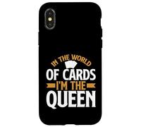 Custodia per iPhone X/XS Nel mondo delle carte nella Queen Trading Card