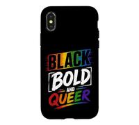 Custodia per iPhone X/XS Nero Grassetto E Queer LGBTQ Arcobaleno Gay Melanin Pride Mese
