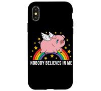 Custodia per iPhone X/XS Nessuno crede in me Stelle di maiale alato