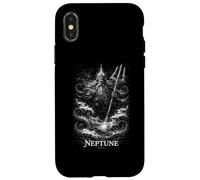 Custodia per iPhone X/XS Nettuno il dio dell'oceano con un tridente nel mare mitico