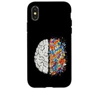 Custodia per iPhone X/XS neurologo, cervello, sinistra, e, destra, pensare, creatività, concetto