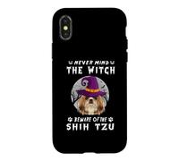 Custodia per iPhone X/XS Never Mind The Witch Beware Of Shih Tzu Dog Halloween