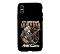 Custodia per iPhone X/XS Never Underestimate an Old Man with A Bass Guitar Player Dad