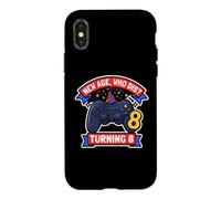 Custodia per iPhone X/XS New Boys Age Who Dis Turning 8 Funny Gamer 8 ° compleanno