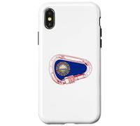 Custodia per iPhone X/XS New Hampshire Flag Rock Climbing Moschettone