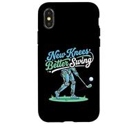 Custodia per iPhone X/XS New Knees Better Swing Pensionato Golfista Ginocchio Sostituzione