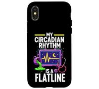 Custodia per iPhone X/XS Night Shift Nurse Circadian Rhythm Flatline Humor