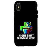 Custodia per iPhone X/XS Night Shift Survival Mode Nurse Medical Coffee