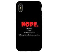 Custodia per iPhone X/XS No Definizione Meme Rifiuto Piatto Rifiuto Ultimo NO
