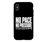 Custodia per iPhone X/XS No Pace No Pressure Just Show Up frase running