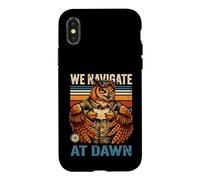 Custodia per iPhone X/XS Noi Navigare All'alba Owl Compass Aviator
