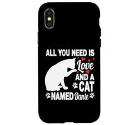 Custodia per iPhone X/XS Nome gatto personalizzato Dante Cute Kitty Pet Amante