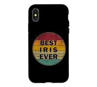 Custodia per iPhone X/XS Nome personalizzato Iris I love Iris Retro Vintage Style