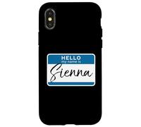 Custodia per iPhone X/XS Nome Sienna Tag Personalizzato Donna Ragazza Ciao Introduzione