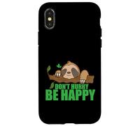 Custodia per iPhone X/XS Non affrettarti, sii felice, bradipo pigro