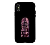 Custodia per iPhone X/XS Non c'è bisogno di temere zia Laura è qui Nome Rainbow Auntie