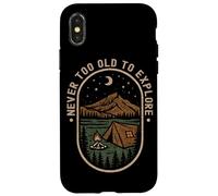 Custodia per iPhone X/XS Non è mai troppo vecchio per esplorare il campeggio in campeggio in montagna
