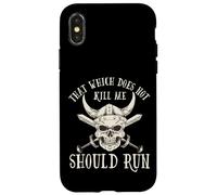 Custodia per iPhone X/XS Nordic Viking: That Which Does Not Kill Me Should Run