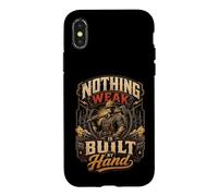 Custodia per iPhone X/XS Nothing Deak Built By Hand Construction Worker Citazione