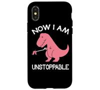 Custodia per iPhone X/XS Now I'm Unstoppable - Funny T-Rex Dinosaur