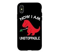 Custodia per iPhone X/XS Now I'm Unstoppable - Funny T-Rex Dinosaur