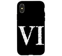 Custodia per iPhone X/XS Numero Romano 6 VI testo ~ Sei