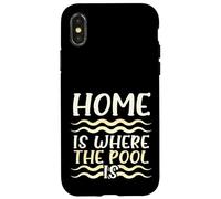 Custodia per iPhone X/XS Nuotatore Humor Home I Dove La Piscina Nuota