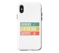 Custodia per iPhone X/XS Obedience is better than sacrifice Relationship VS Religion