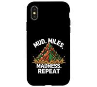 Custodia per iPhone X/XS Obstacle Course Racing Mud Miles Madness Repeat