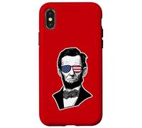 Custodia per iPhone X/XS Occhiali da sole Abraham Lincoln USA