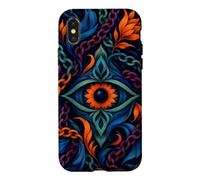 Custodia per iPhone X/XS Occhio botanico come simbolo astratto talismano celeste arte