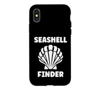 Custodia per iPhone X/XS Ocean funny minimalist shells Simple quote finder Seashell