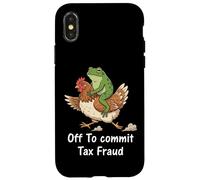 Custodia per iPhone X/XS Off To Commit Tax Fraud Frog Anti-tasse Rana