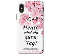 Custodia per iPhone X/XS Oggi è una bella giornata, soddisfazione, tedesco