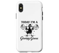 Custodia per iPhone X/XS Oggi sono un'oca Grumpy Goose Gym Pun Weightlifting