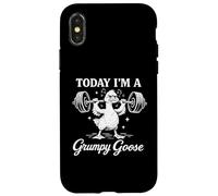 Custodia per iPhone X/XS Oggi sono un'oca Grumpy Goose Gym Pun Weightlifting