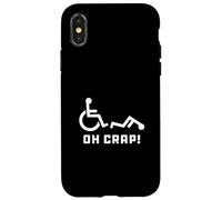 Custodia per iPhone X/XS Oh Crap Wheelchair Birthday Handicap Disability Funny