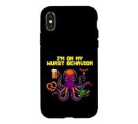 Custodia per iPhone X/XS Oktoberfest I'm On My Wurst Comportamento Polpo Pixel Art Birra